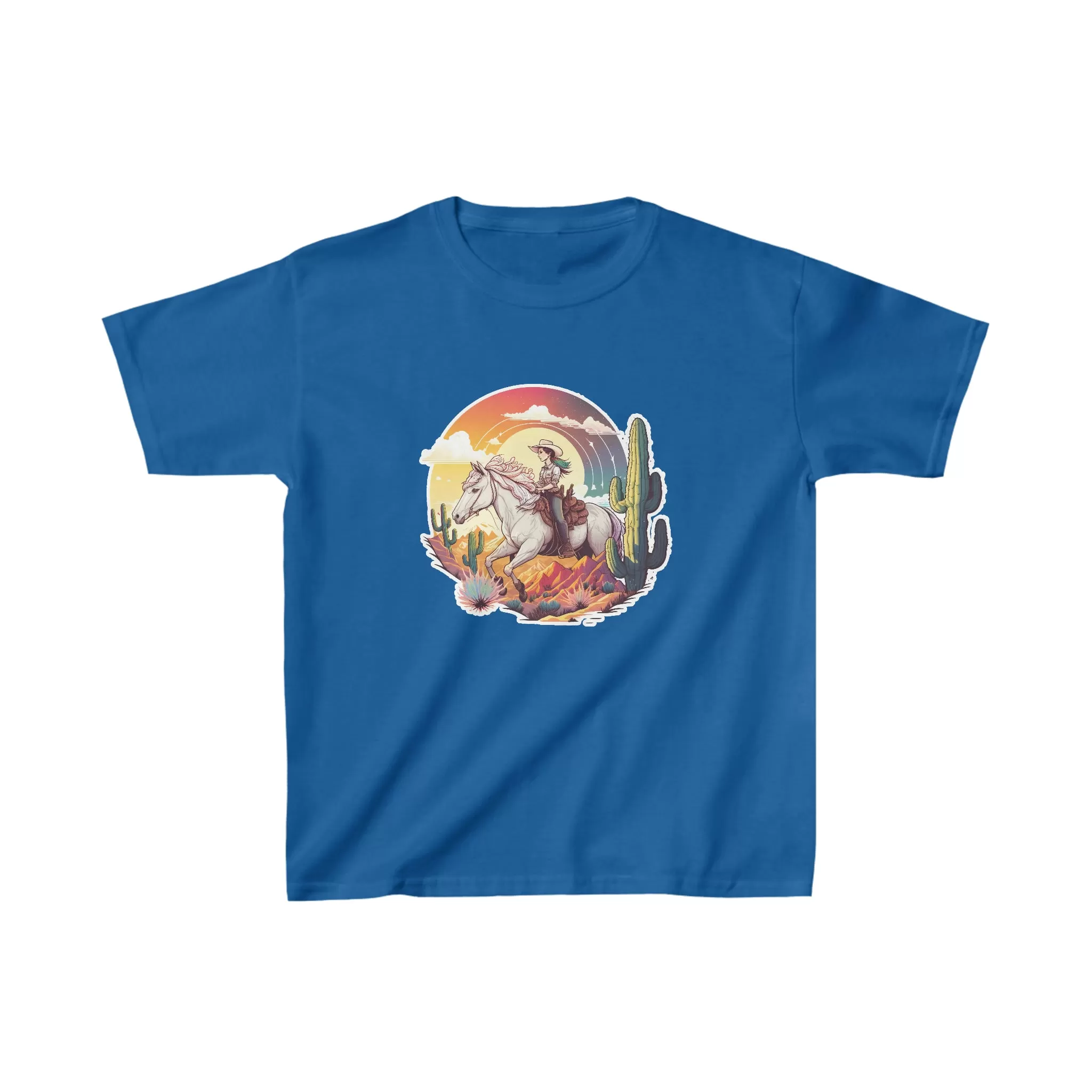 Kid's Sunset Cowgirl crew neck t-shirt