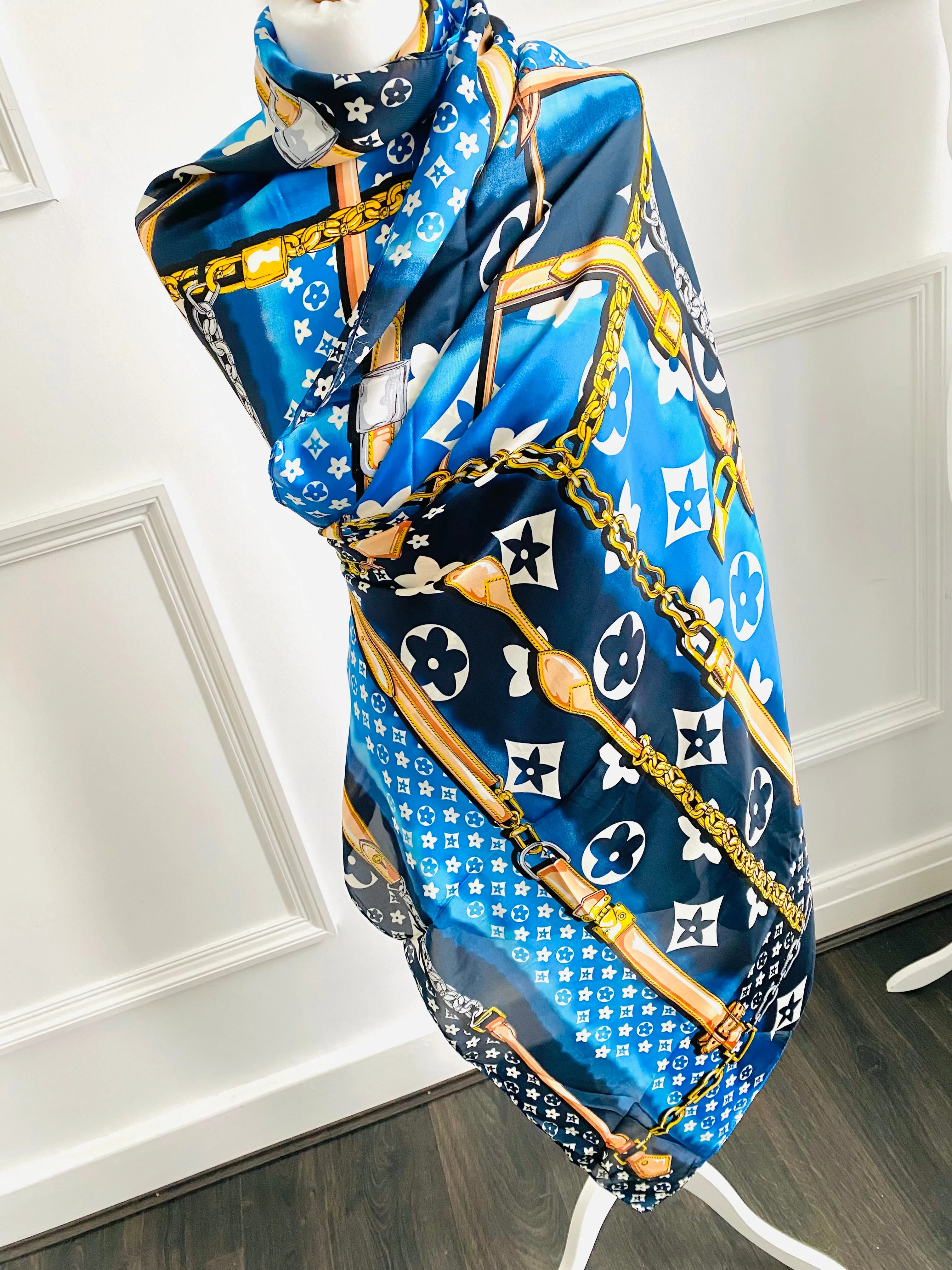 Kita Blue Luxury Look Sarong Scarf