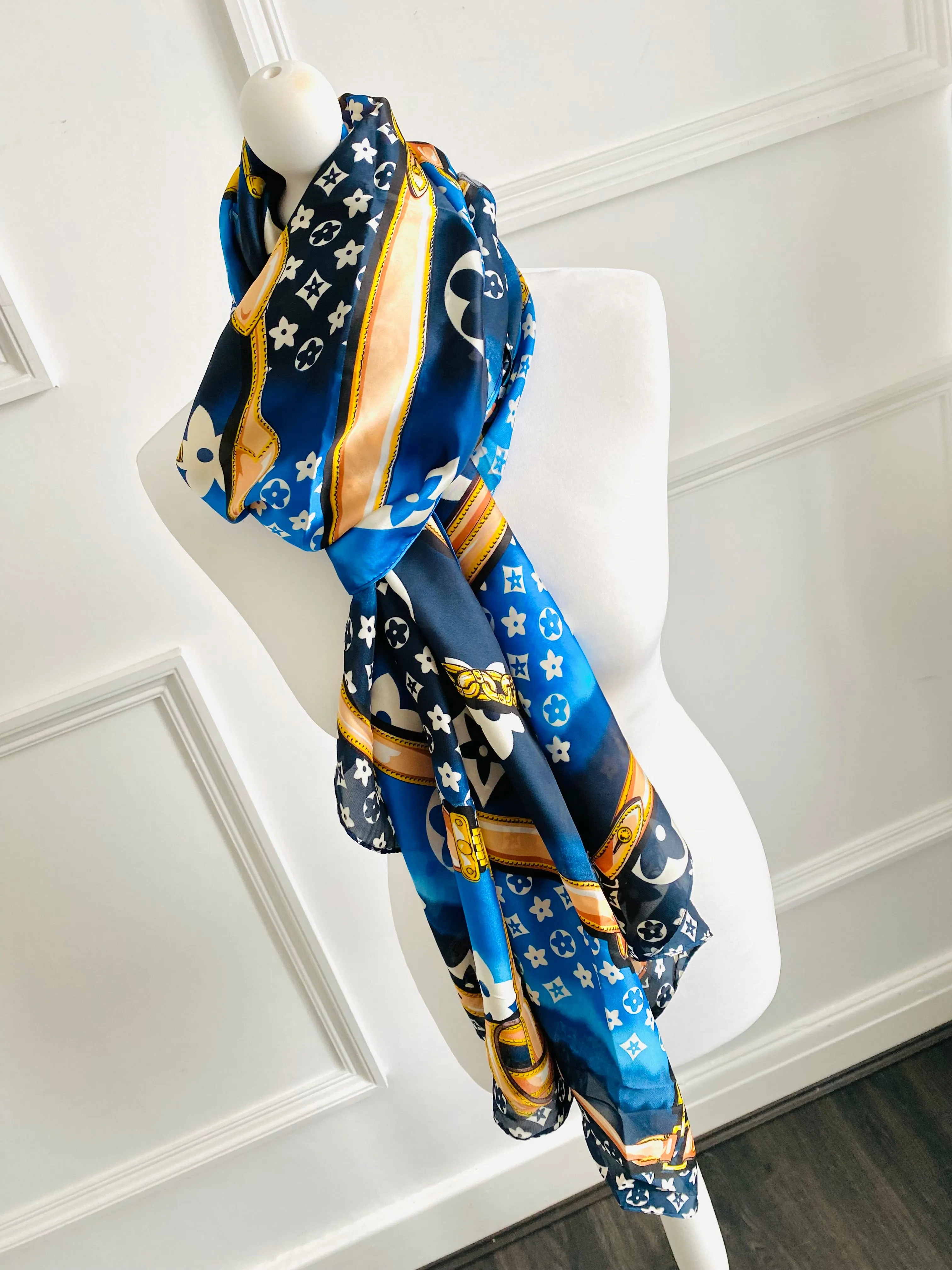 Kita Blue Luxury Look Sarong Scarf