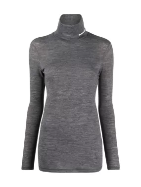 Long sleeve top with funnel neckline