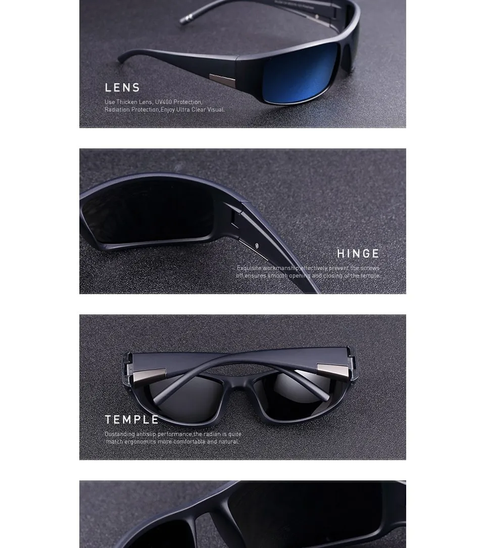 Men's Eyewear Polarized Design Black Vintage Cool Sunglasses