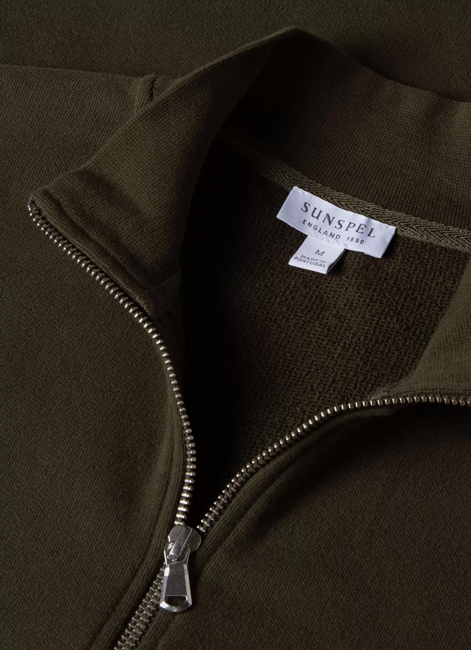 Men's Half Zip Loopback Sweatshirt in Dark Olive