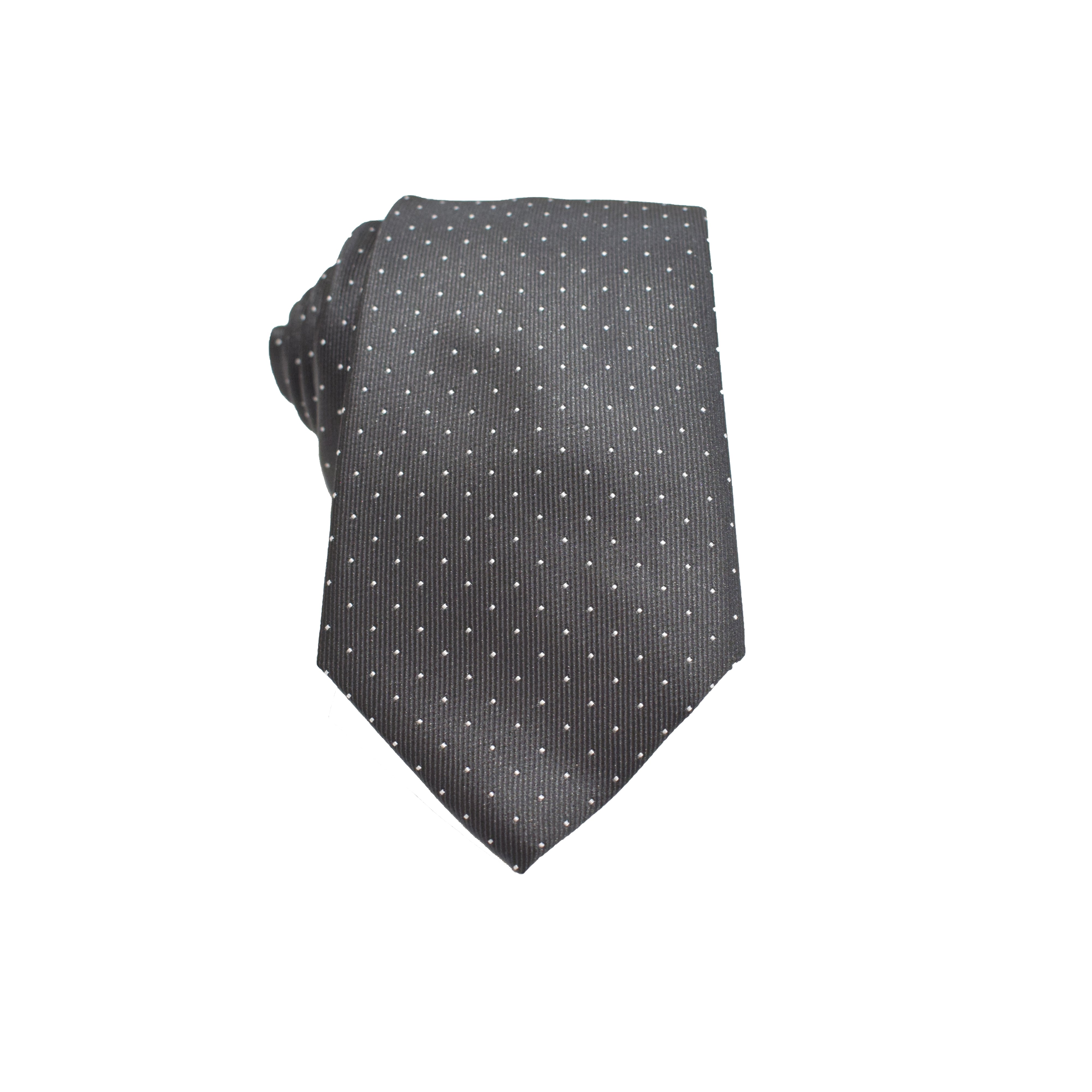 Mens Neck Tie - Black Micro Polkadot