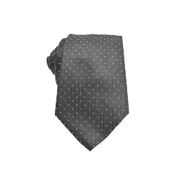 Mens Neck Tie - Black Micro Polkadot