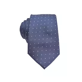 Mens Neck Tie - Navy Pink Micro Polkadot