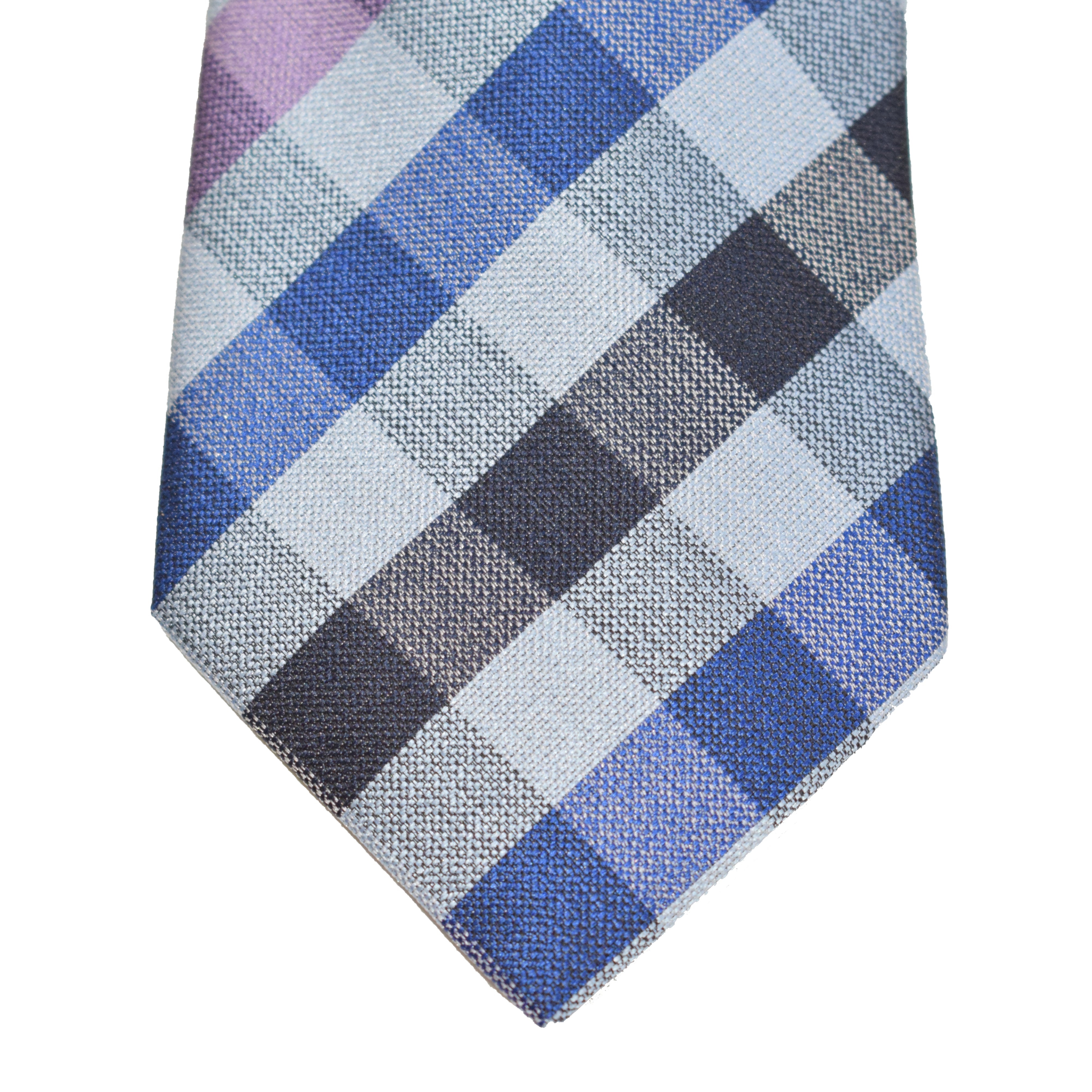 Mens Neck Tie - Pink Multi Checkered