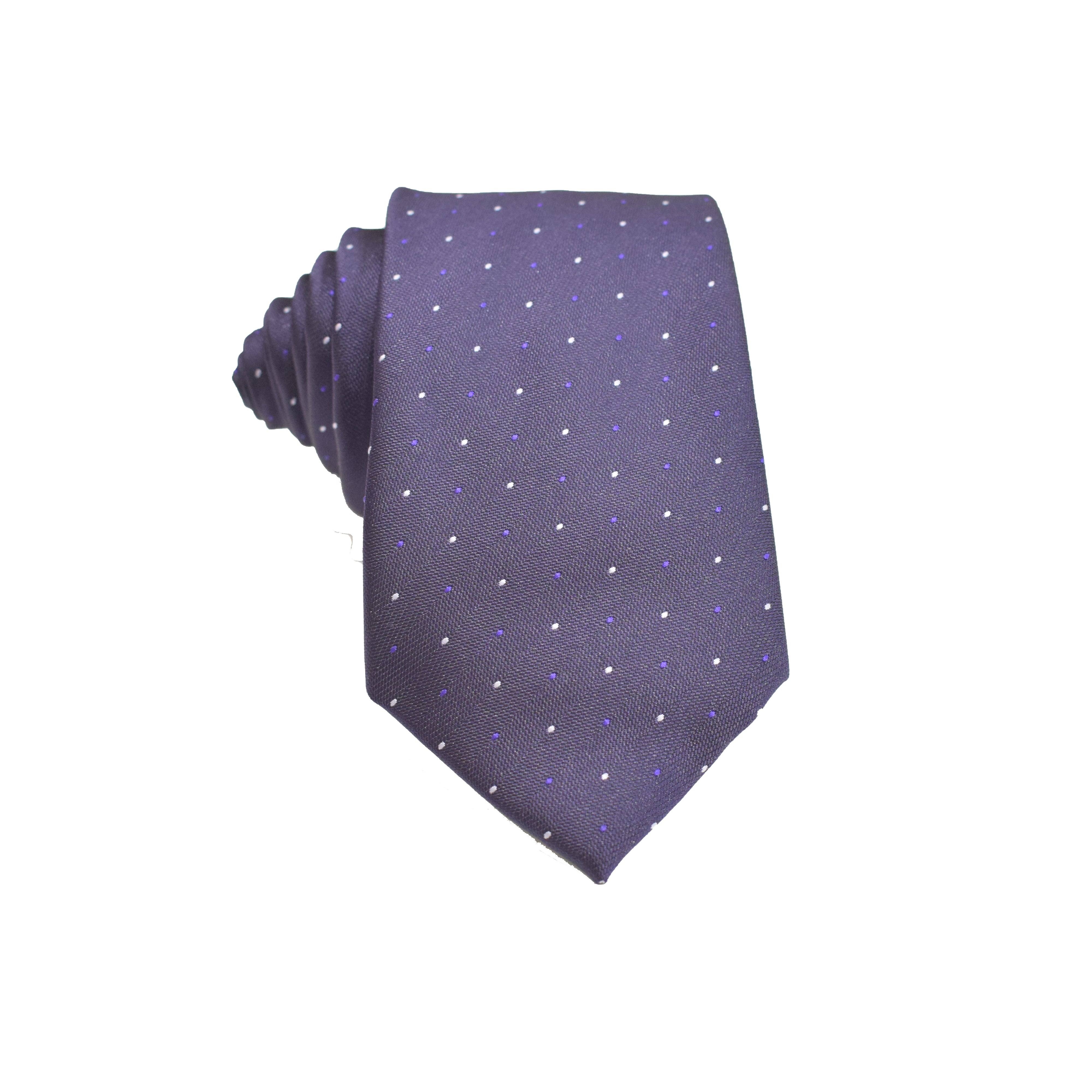 Mens Neck Tie - Purple Micro Polkadot