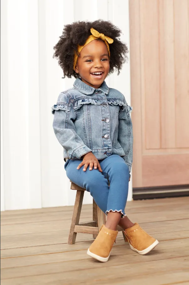 Mudpie Toddler Girl's Ruffle Denim Jacket