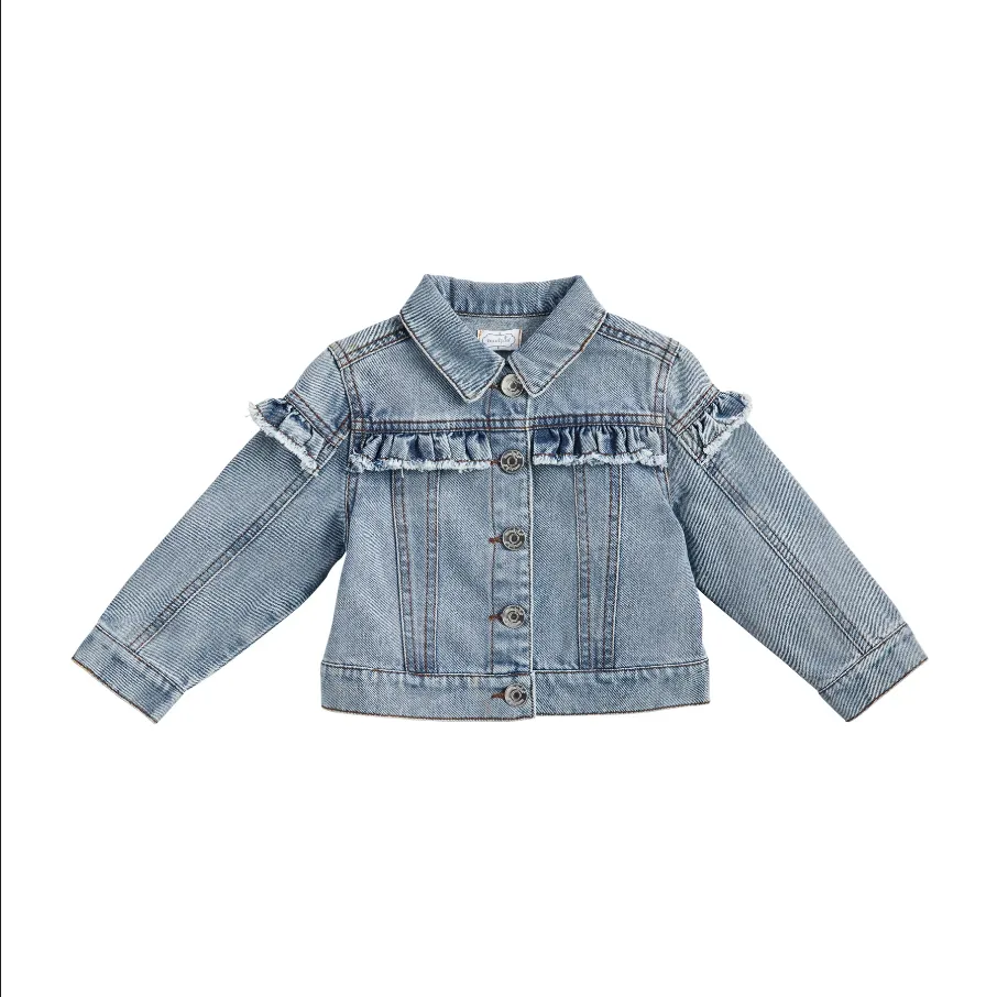 Mudpie Toddler Girl's Ruffle Denim Jacket