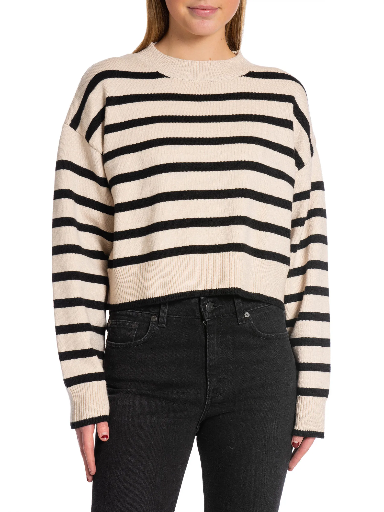 NEO NOIR SWEATER REBEKKA STRIPE SAND