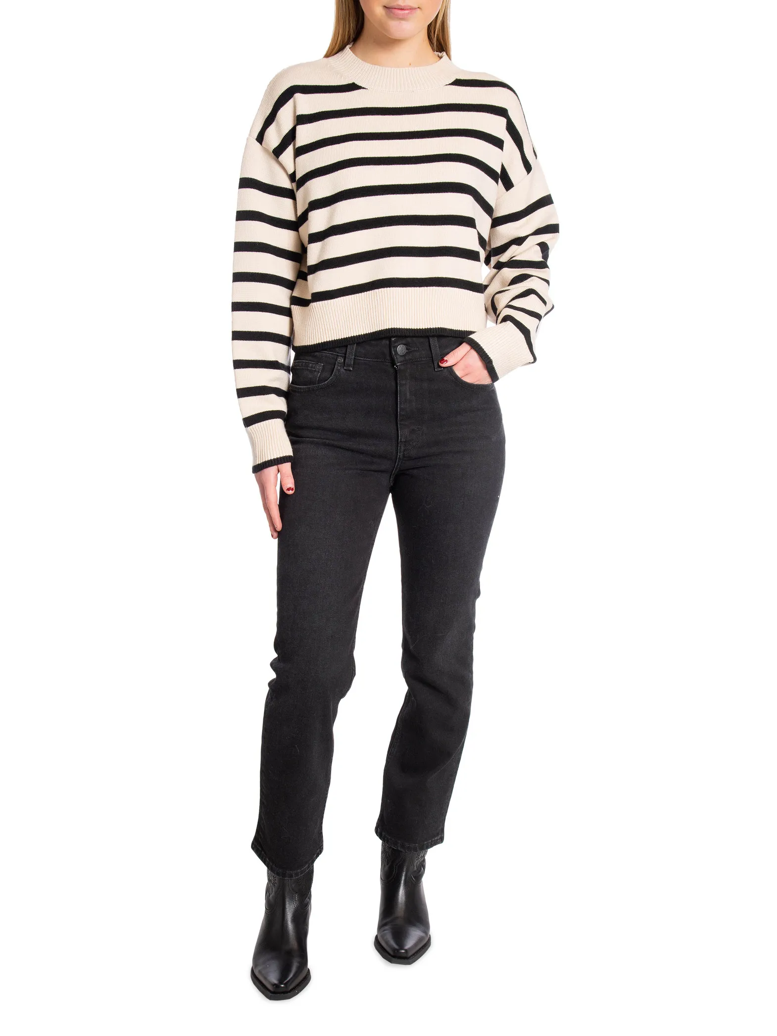 NEO NOIR SWEATER REBEKKA STRIPE SAND