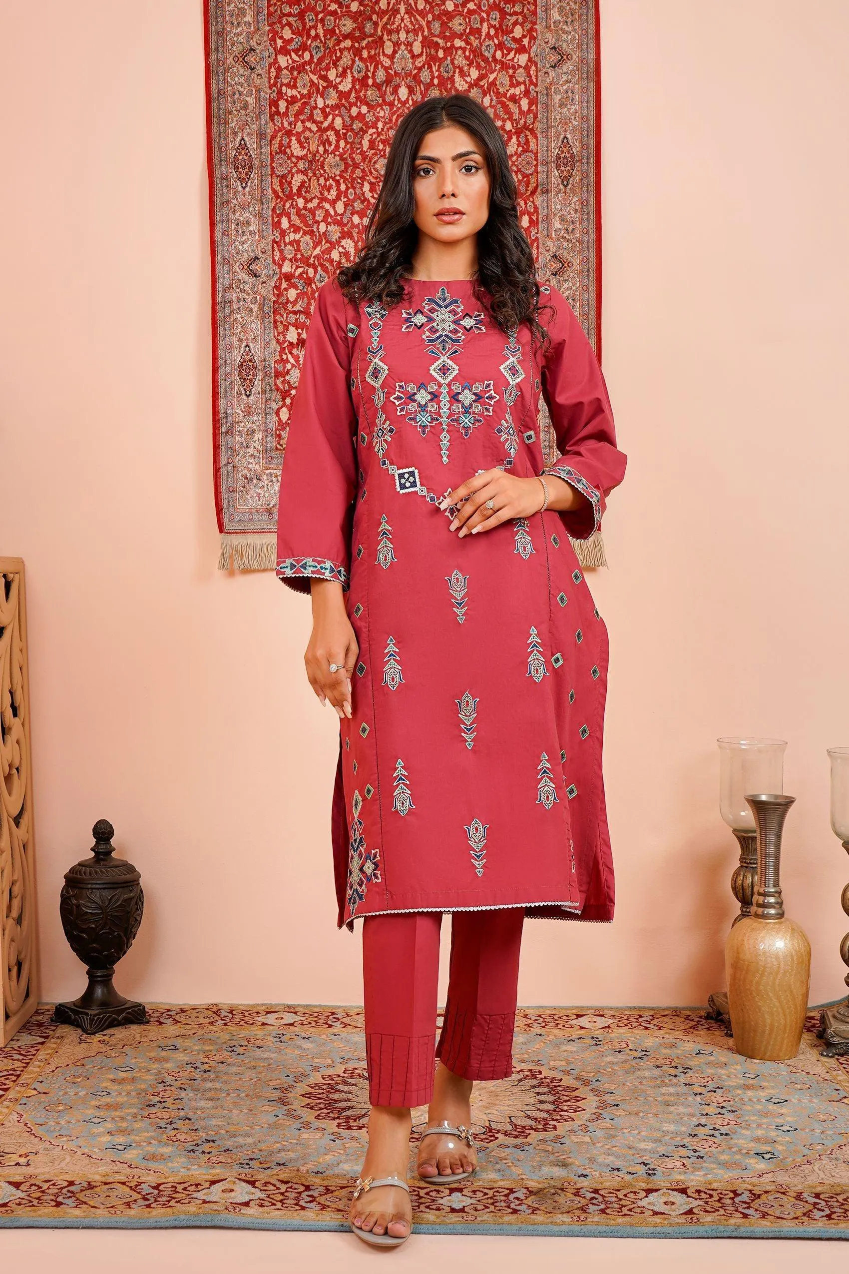 NEUTRALS EMBROIDERED KE-230565 (2PC)