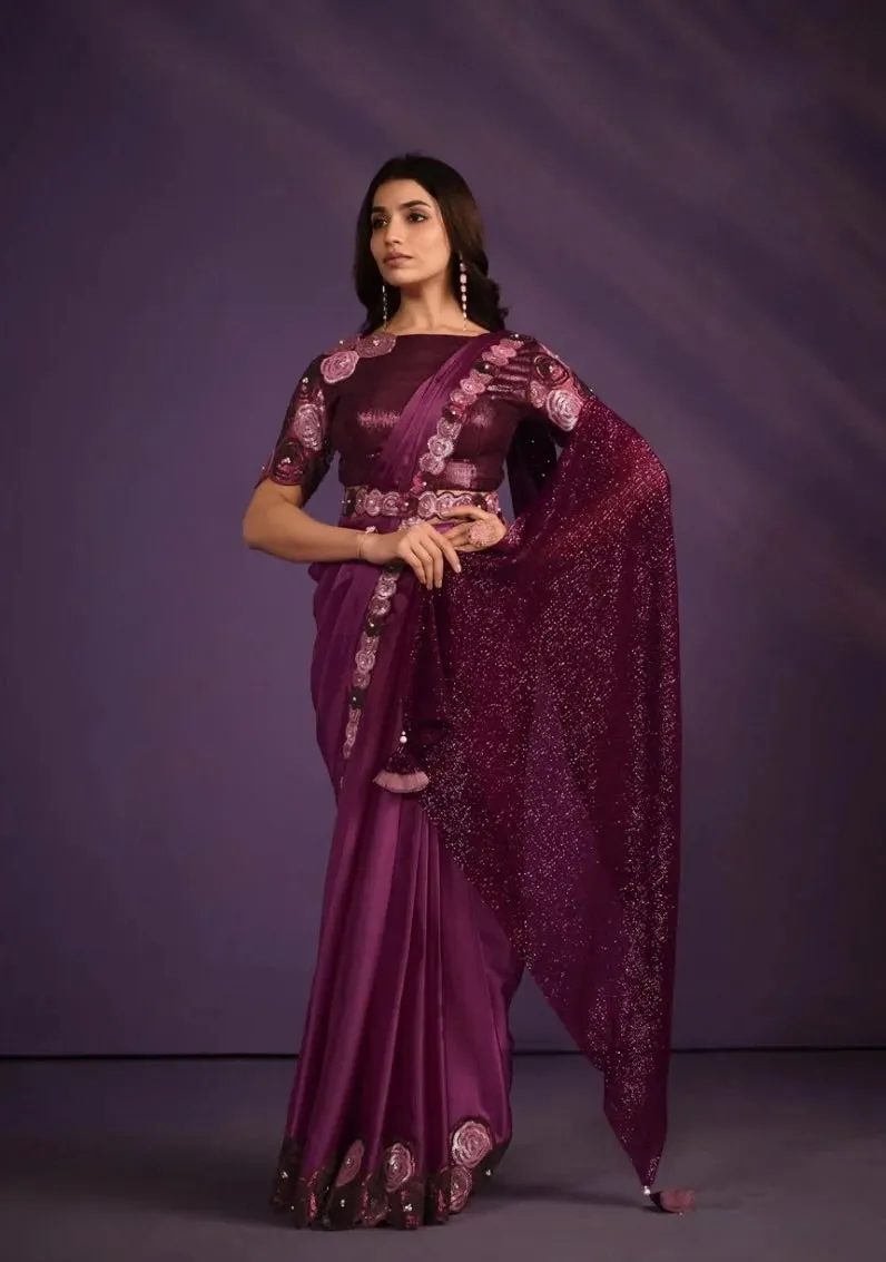 One Minute Saree with Stitched Blouse