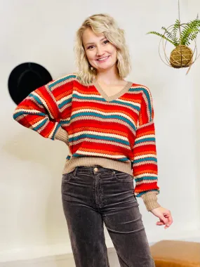 Patrice Striped Knit Sweater DEAR JOHN