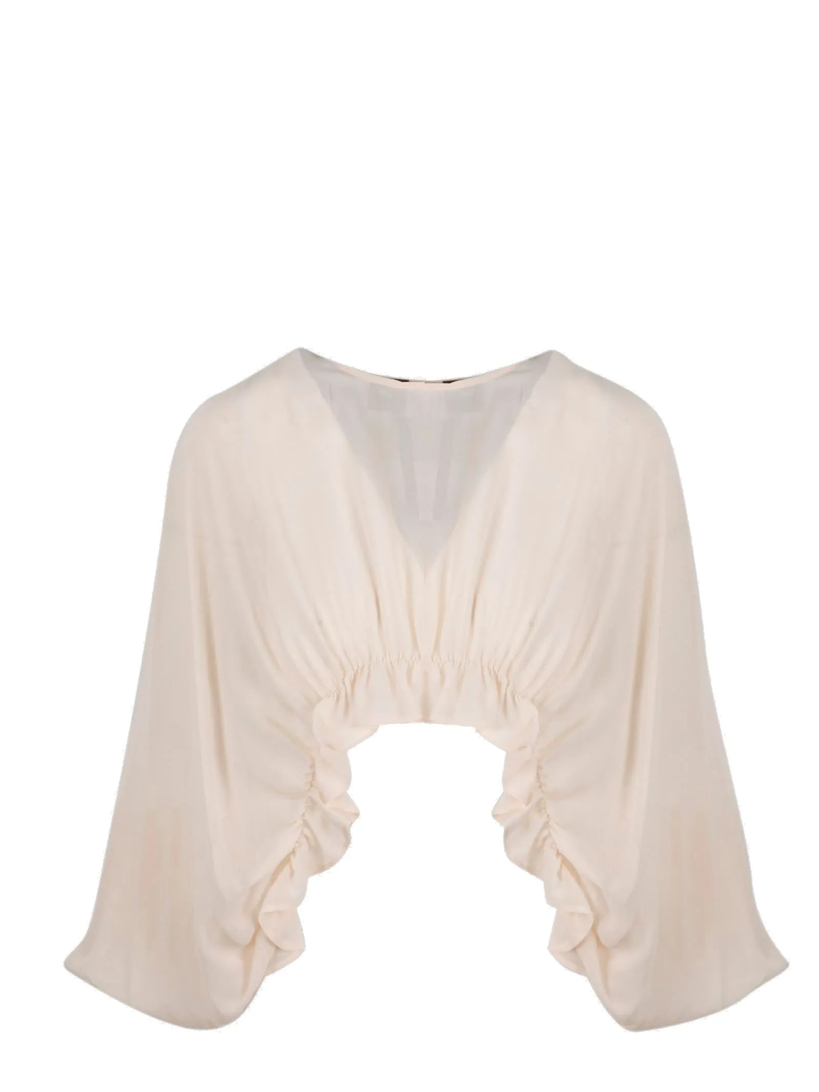 Pinko Ruffled High-Low Hem Georgette Blouse