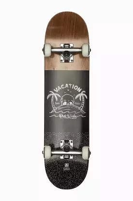 Por Vida Mid - Brown/Black - 7.6 Kids Complete Skateboard