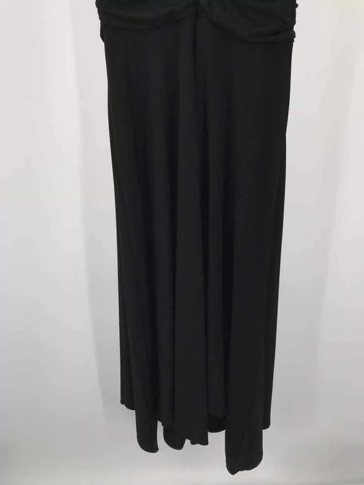 Pre-Owned Signature by Robbie Bee Black Size 12 Halter Maxi Sleeveless Dress