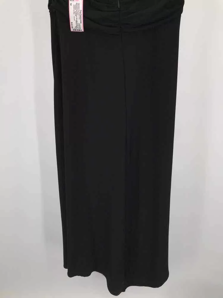 Pre-Owned Signature by Robbie Bee Black Size 12 Halter Maxi Sleeveless Dress