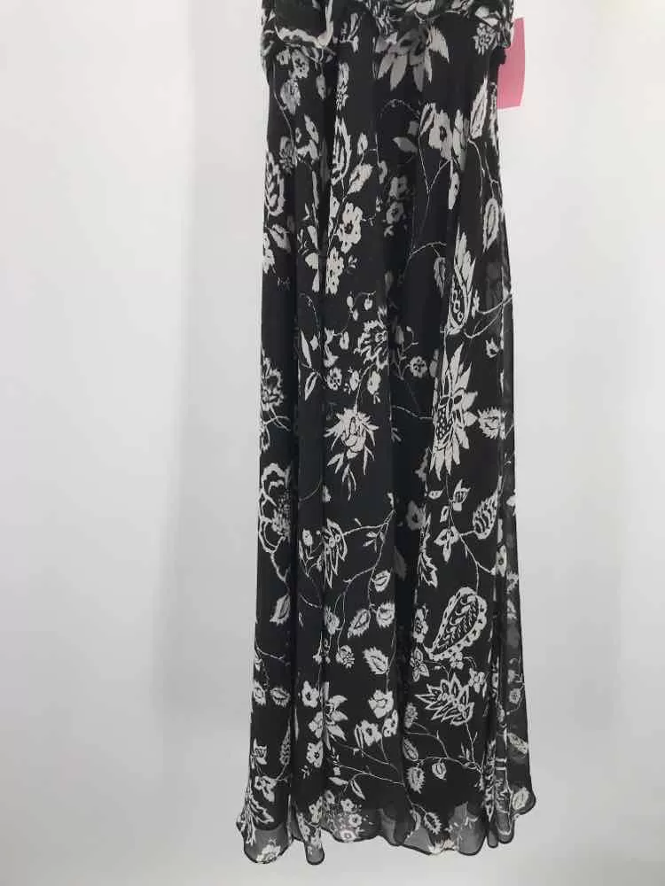 Pre-Owned Suzi Chin Black Size 4 Halter Midi Sleeveless Dress