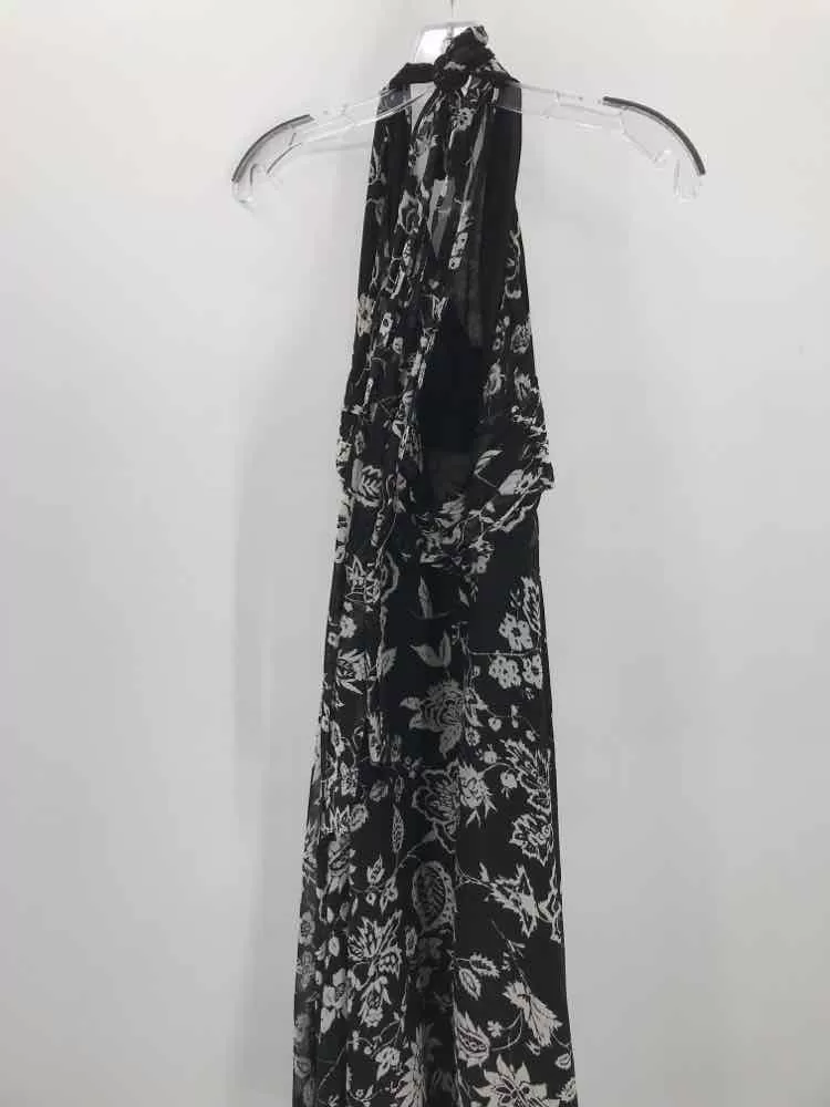 Pre-Owned Suzi Chin Black Size 4 Halter Midi Sleeveless Dress