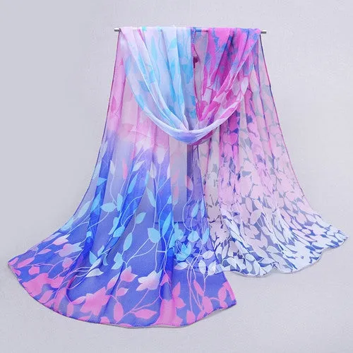 printed soft silk chiffon shawl wrap women shawl ponchos and capes xale capa impressa seda chiffon tippet silenciador