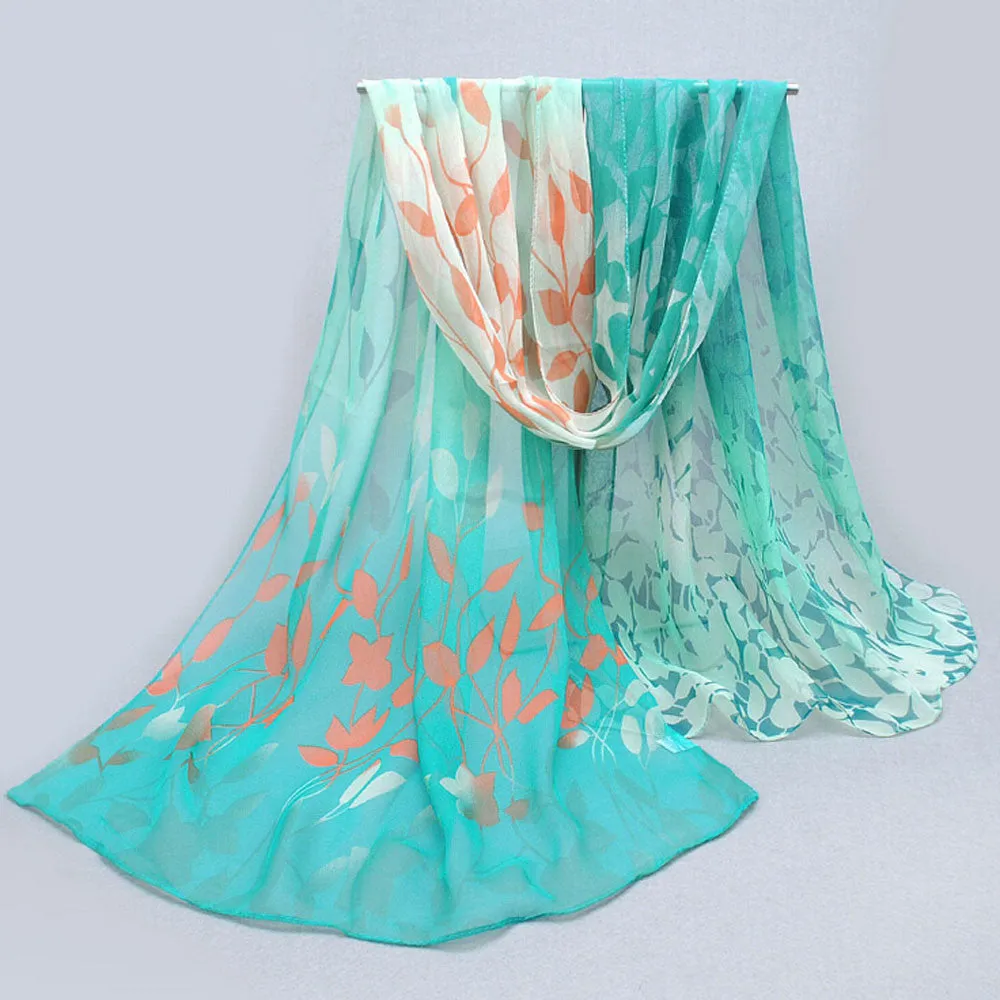 printed soft silk chiffon shawl wrap women shawl ponchos and capes xale capa impressa seda chiffon tippet silenciador