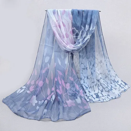 printed soft silk chiffon shawl wrap women shawl ponchos and capes xale capa impressa seda chiffon tippet silenciador