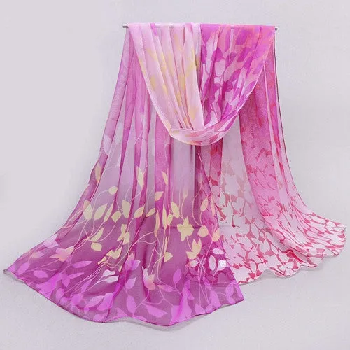 printed soft silk chiffon shawl wrap women shawl ponchos and capes xale capa impressa seda chiffon tippet silenciador