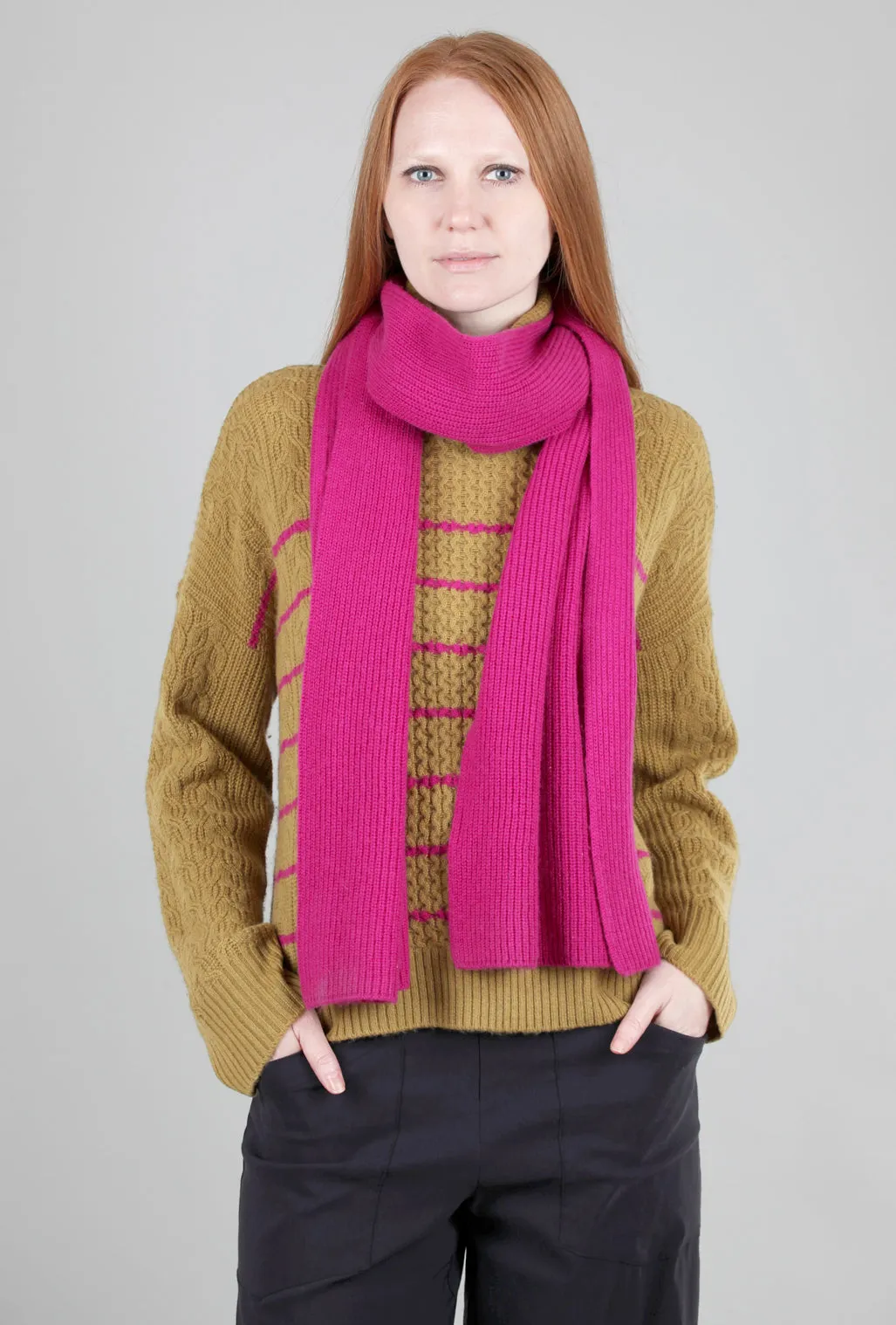 Ribbed LP Scarf, Magenta