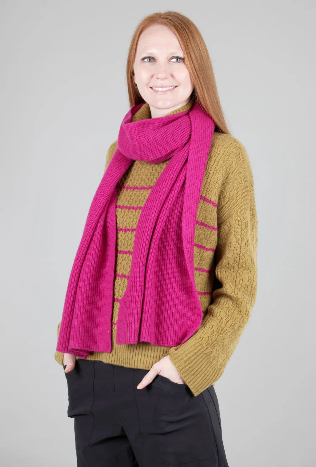 Ribbed LP Scarf, Magenta