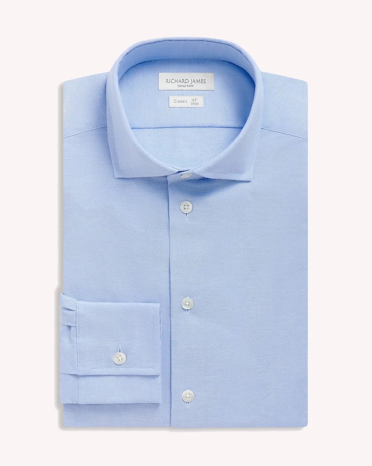 Richard James Textured Shirt Sky Pinpoint