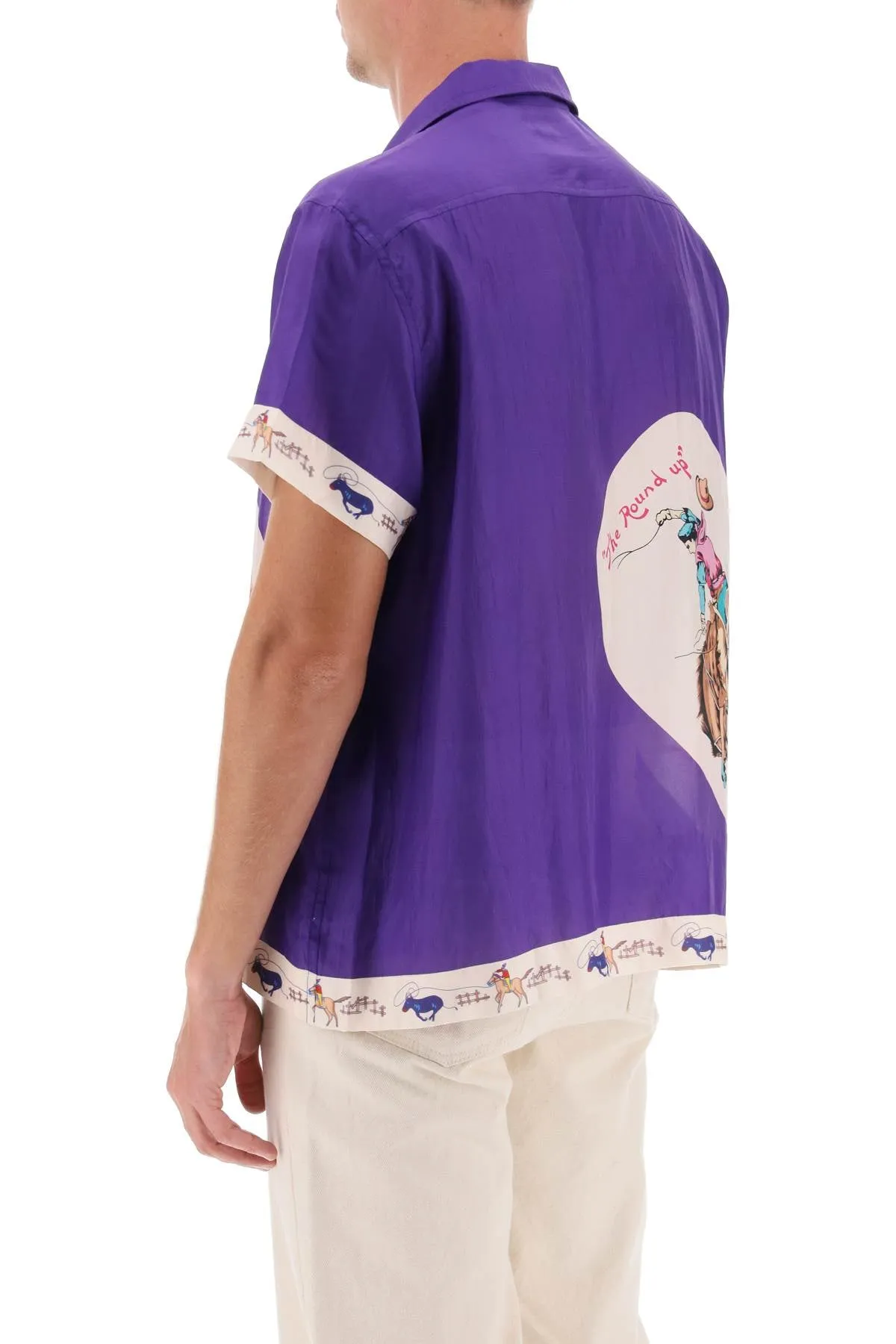 Round Up Bowling Shirt With Graphic Motif