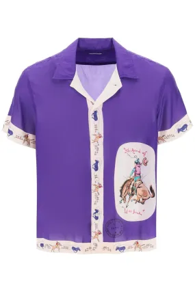 Round Up Bowling Shirt With Graphic Motif