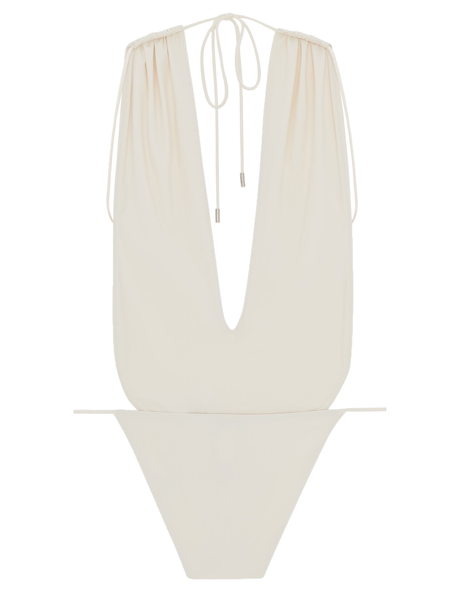 SAINT LAURENT    BARE BACK SWIMSUIT WITH AMERICAN V-NECKLINE