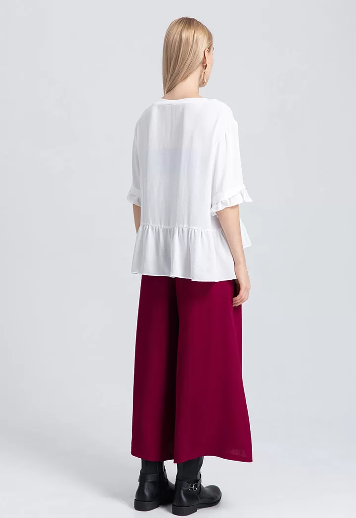 Single Color Uneven Hem Top