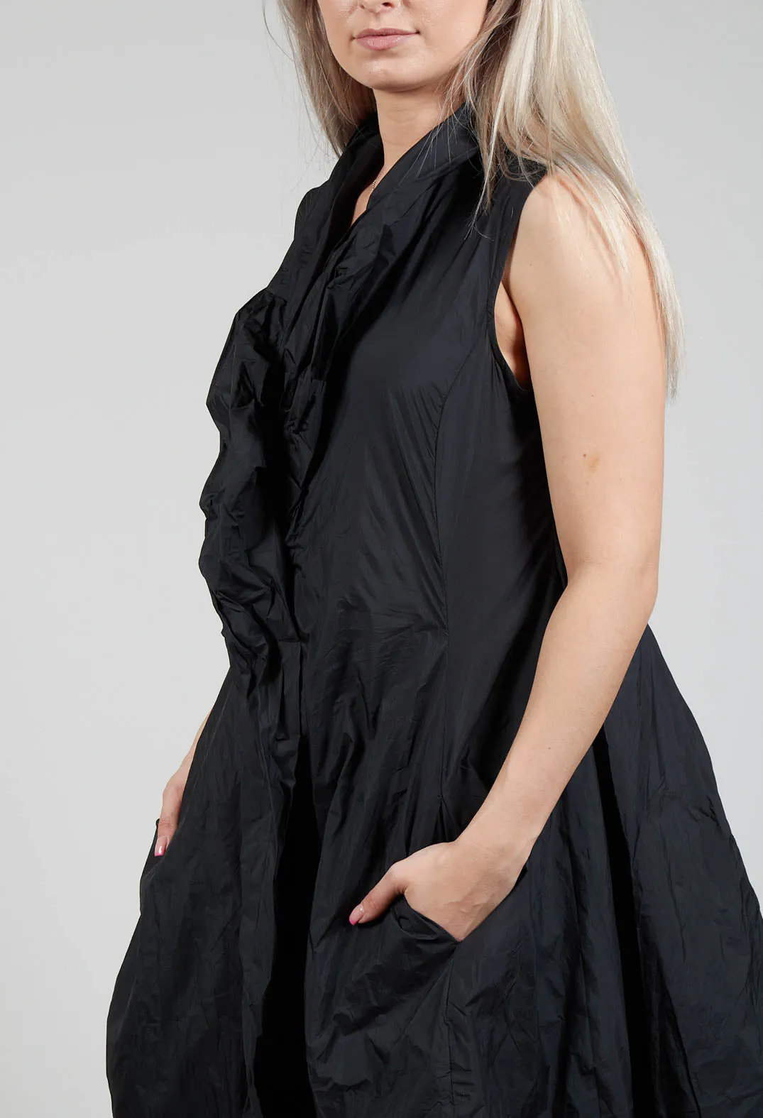 Sleeveless Dress with Neckline Detail in Black