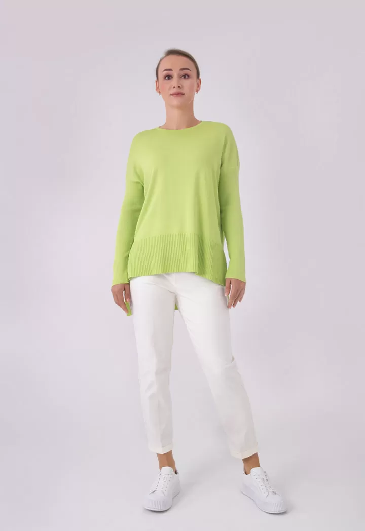 Soft Solid Knitted High Low Blouse