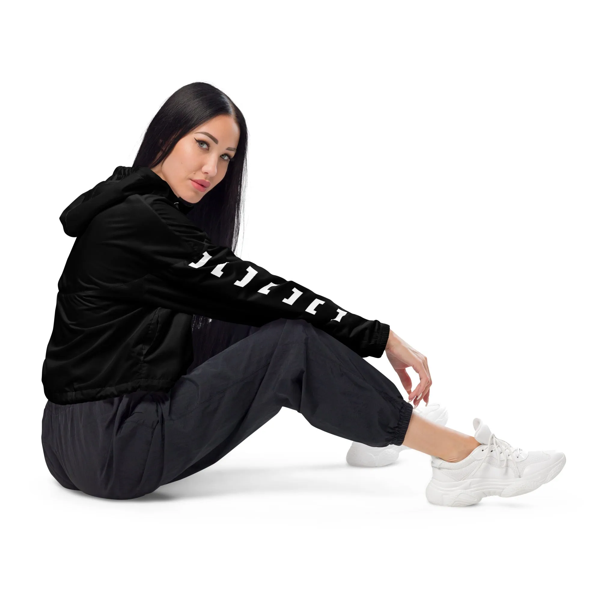 Sqdltd SP23 Women’s cropped windbreaker BW