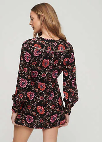 Superdry Printed V-Neck Mini Tea Dress | Grattan