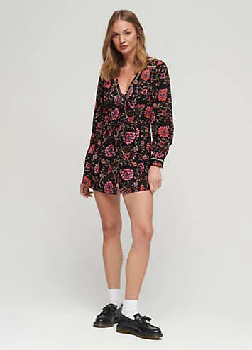 Superdry Printed V-Neck Mini Tea Dress | Grattan