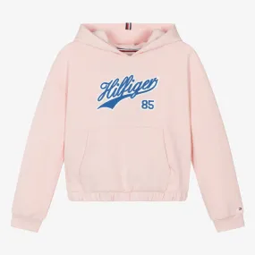 Teen Girls Pink Cotton Varsity Hoody