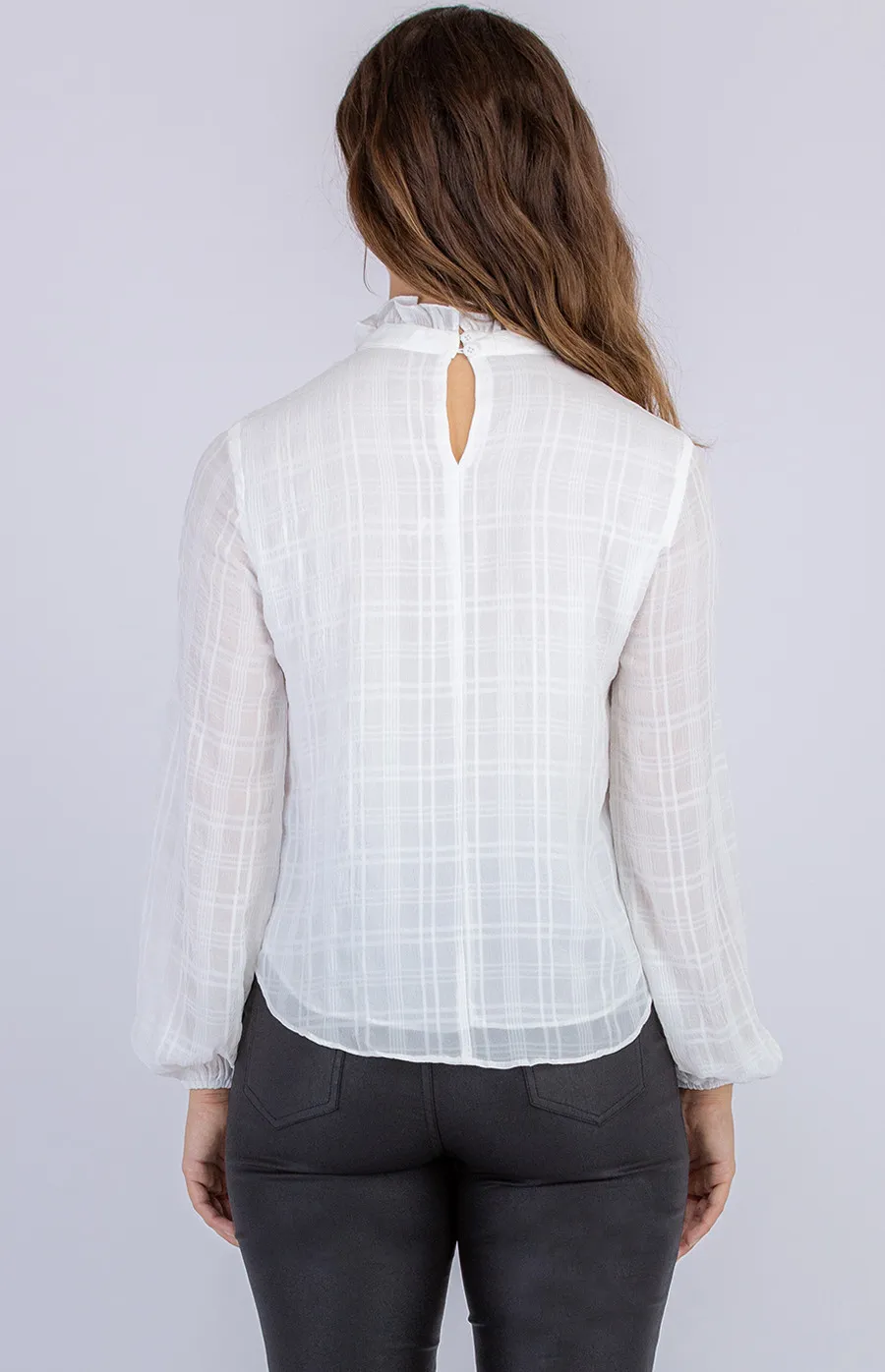 Textured Blouse with Round Hem (STO459B)