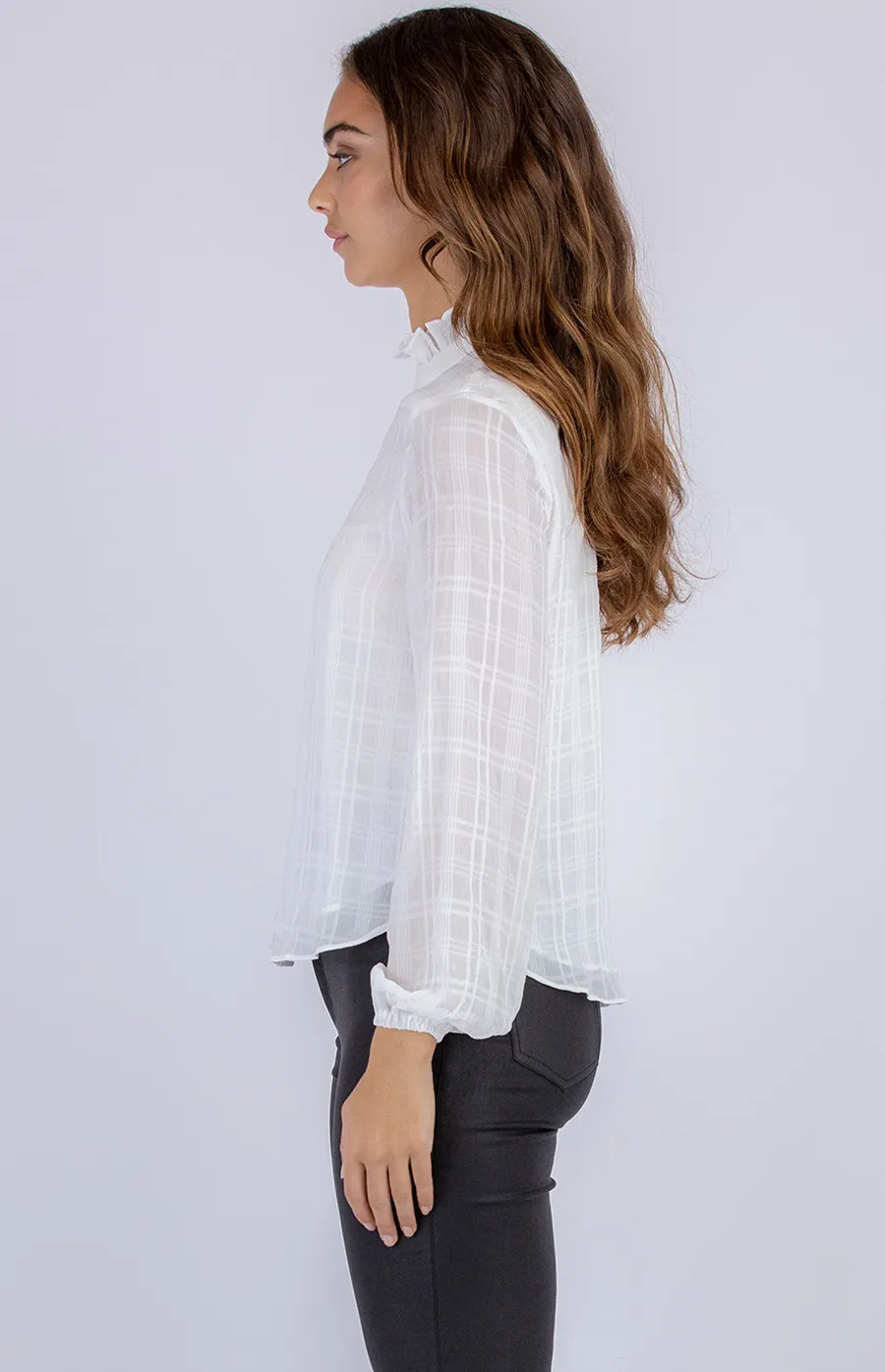 Textured Blouse with Round Hem (STO459B)