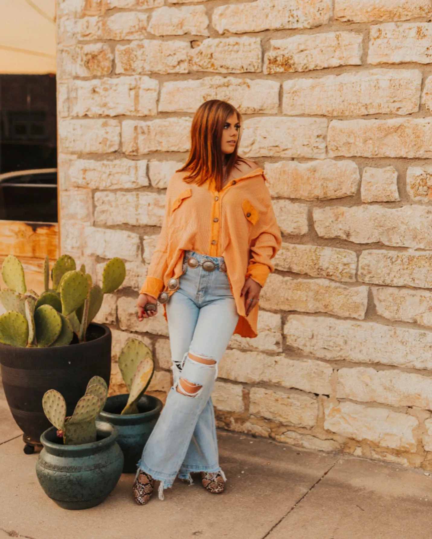 The Widow Jacket in Light Orange