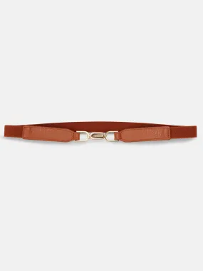 Thin Belt With Metal Leaf Buckle