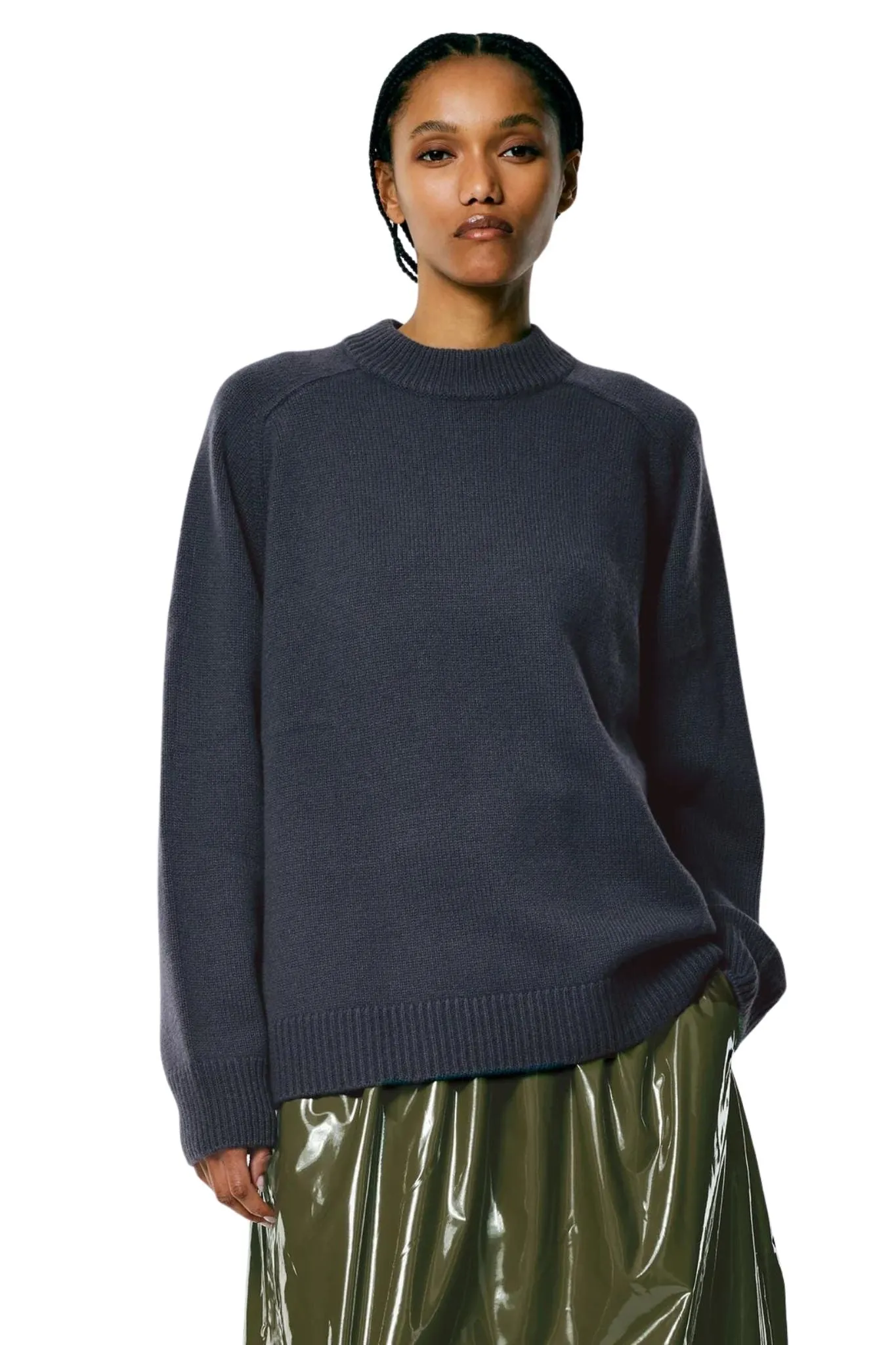 Tibi Cashmere Sweater Crewneck Oversized Pullover