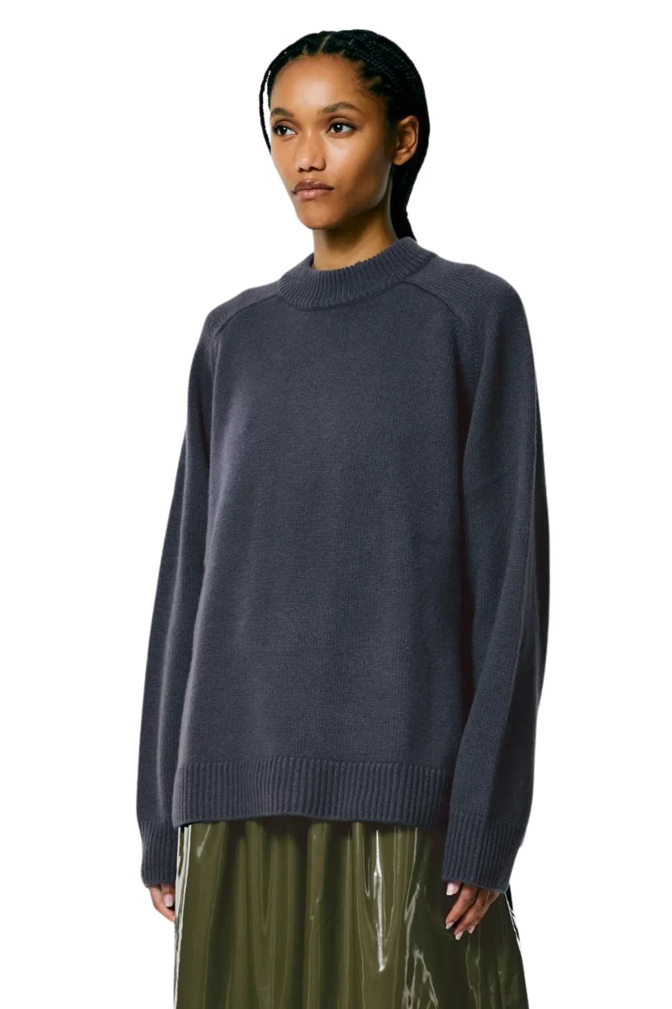 Tibi Cashmere Sweater Crewneck Oversized Pullover