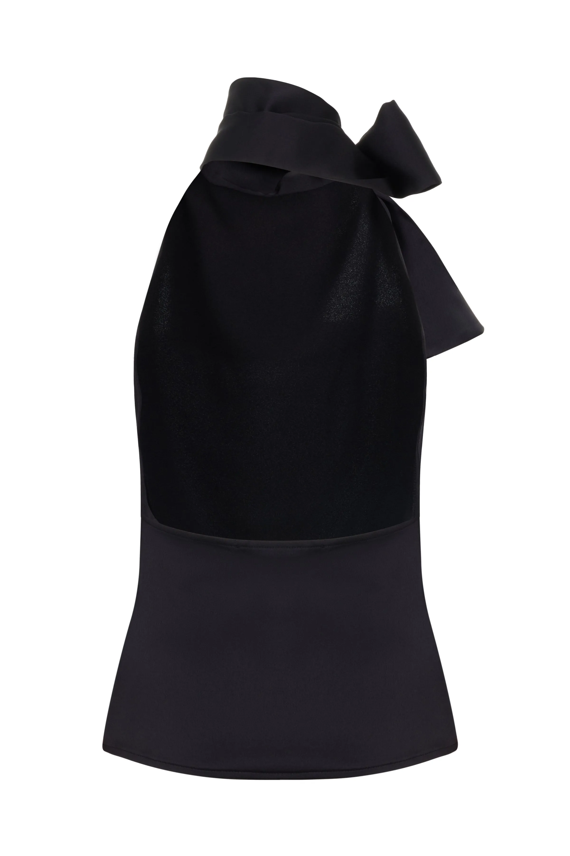 TIE NECK TOP IN CREPE SATIN