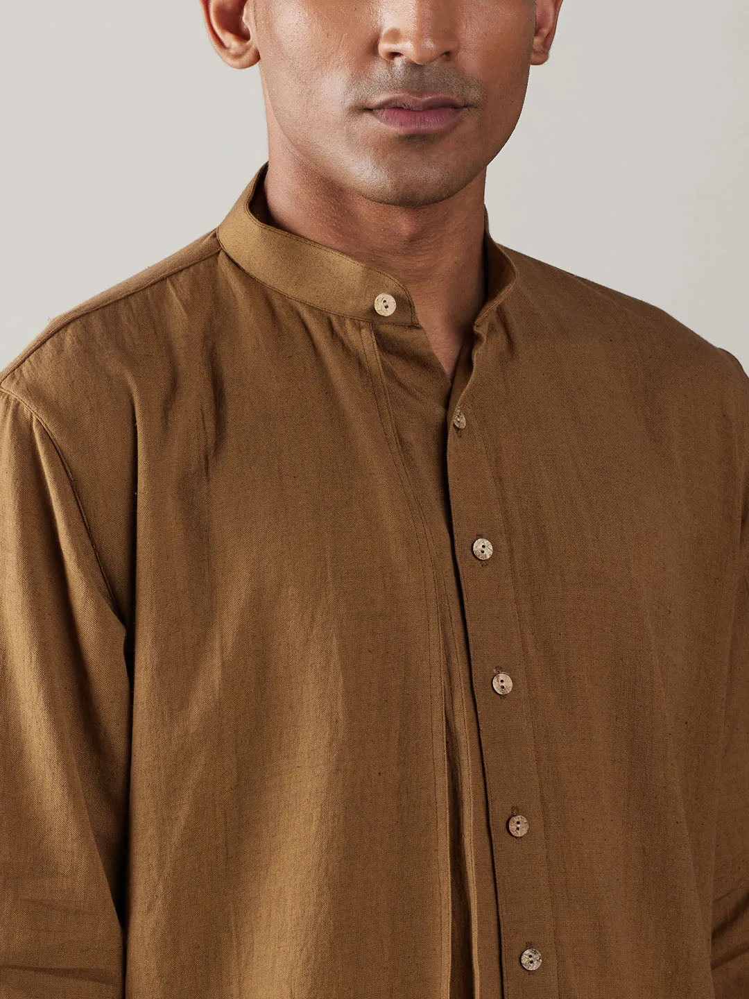 Vastramay Men's Coffee Cotton Cool Dyable Kurta