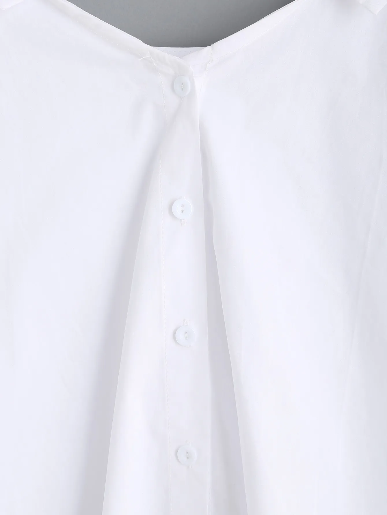 White Bow Back Mid Sleeves Shirt Blouse